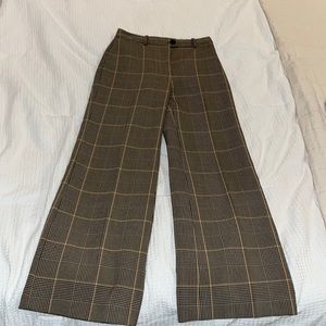 Aritzia Wilfred high waisted plaid trousers with narrow flare cut